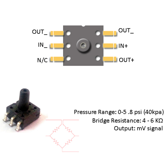 	 MPS20N0040D 0 to 5V 40kPa Pressure Sensor